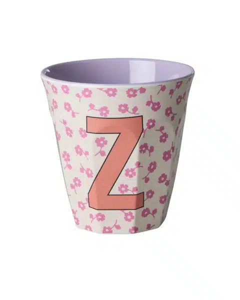 RICE Melamine beker letter Z flowers
